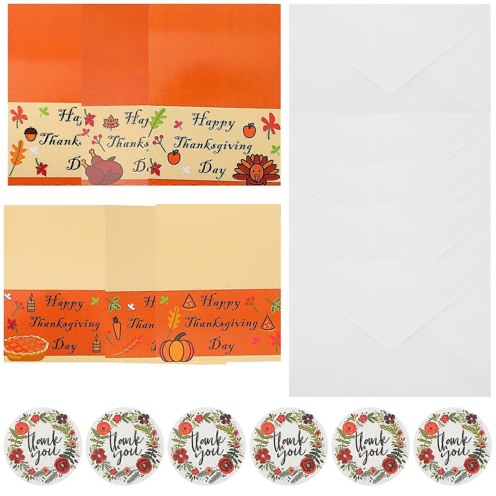 Thanksgiving Day Greeting Cards Set Festive Theme For People Who Love Or Admire Others Multi-Colored Rectangular 2 Sets