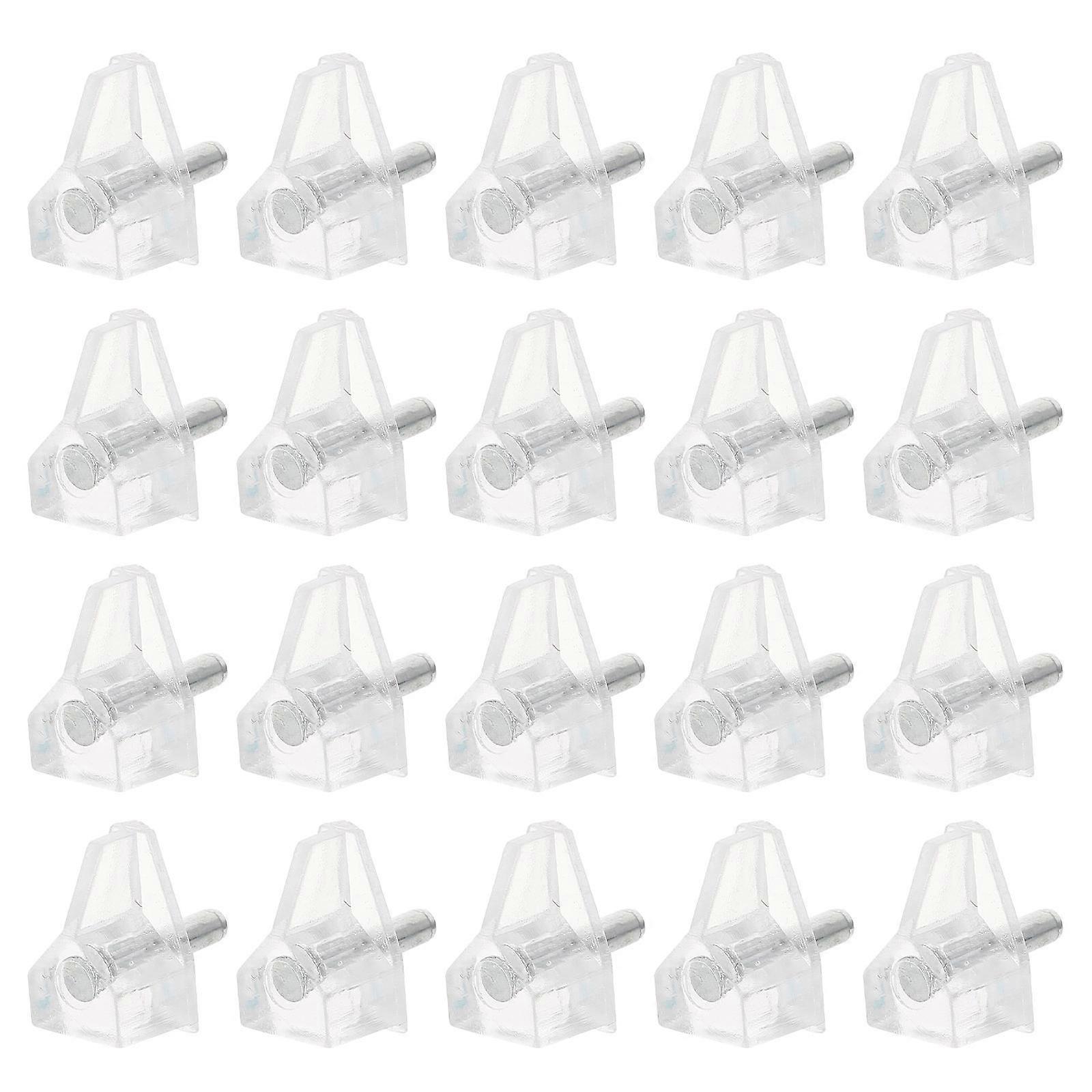 20pcs Transparent Plastic Shelf Support Pegs Cabinet Brackets 3MM