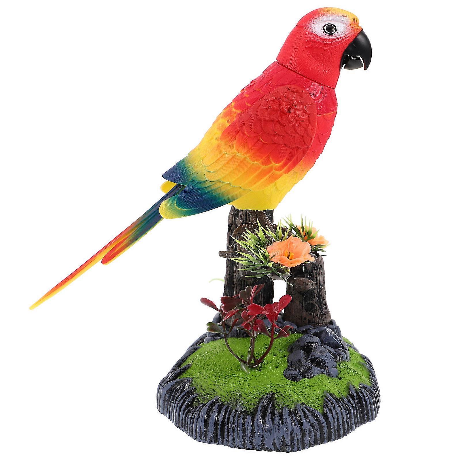 Toy Bird For Kids Electric Bird Toy Interactive Simulation Sound Red Plastic 20.00X11.00X11.00CM Motion Sensor 1Pcs