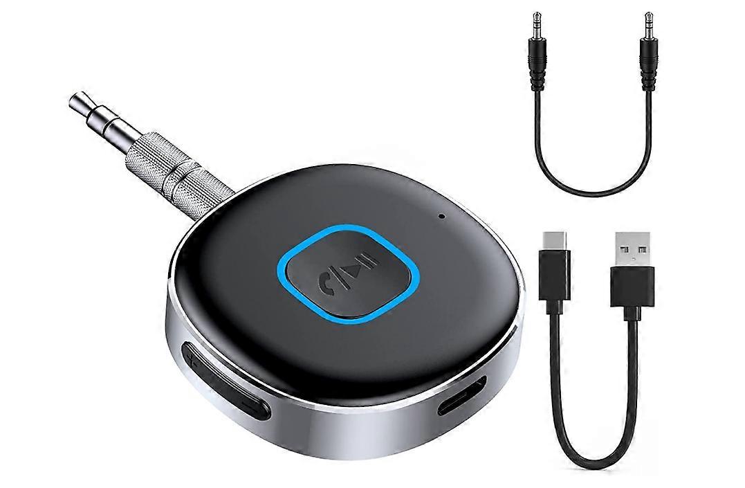 Bluetooth Aux Receiver for Car, Mini Bluetooth 5.0 Receiver, 3.5mm Jack Car Bluetooth Adapter, Hands-free Calls, Dual Connection(Black)