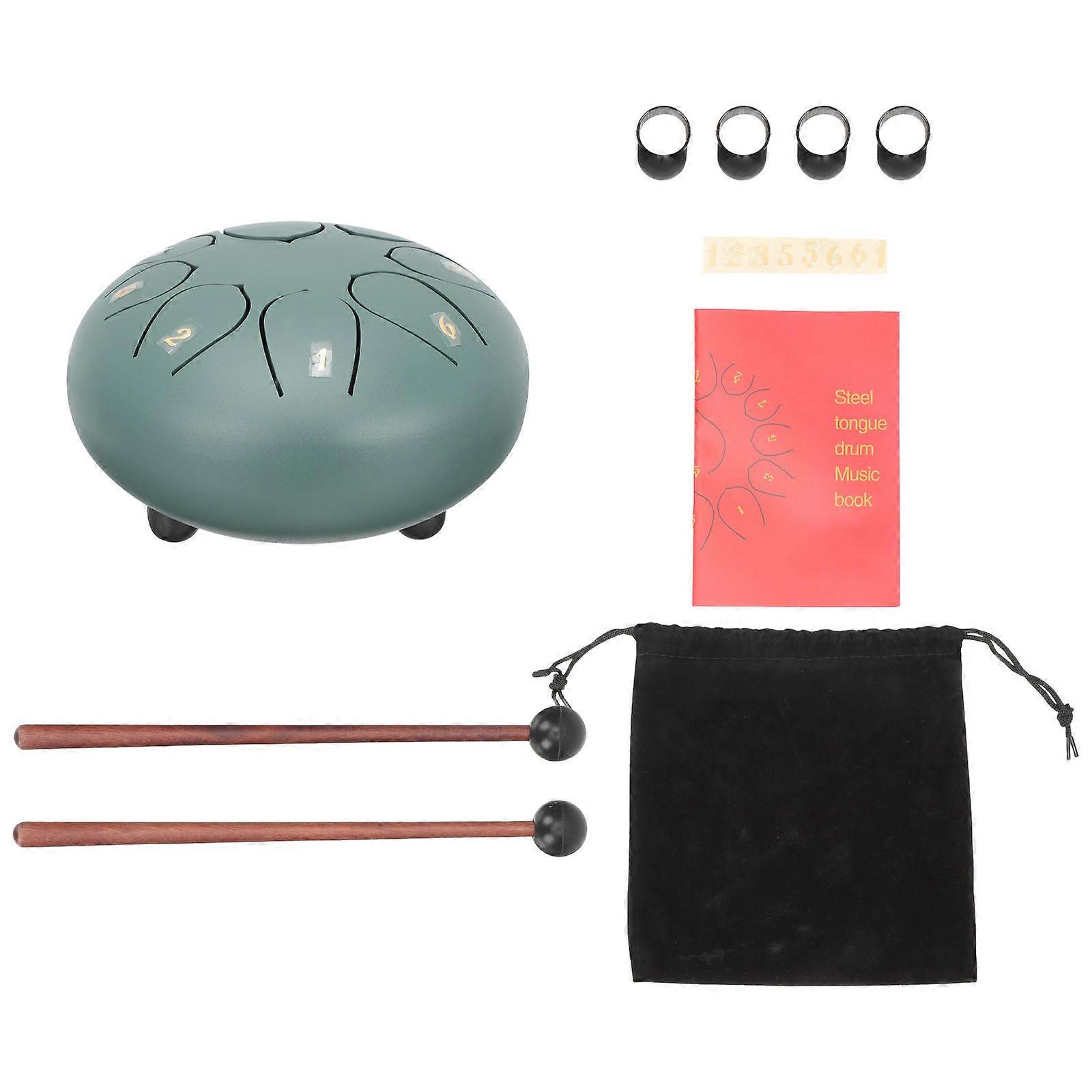 Tambor de Mão Pan Tambor de Língua de Aço Portátil Crianças Adultas Tocando Tambor Educação Musical 1 Conjunto