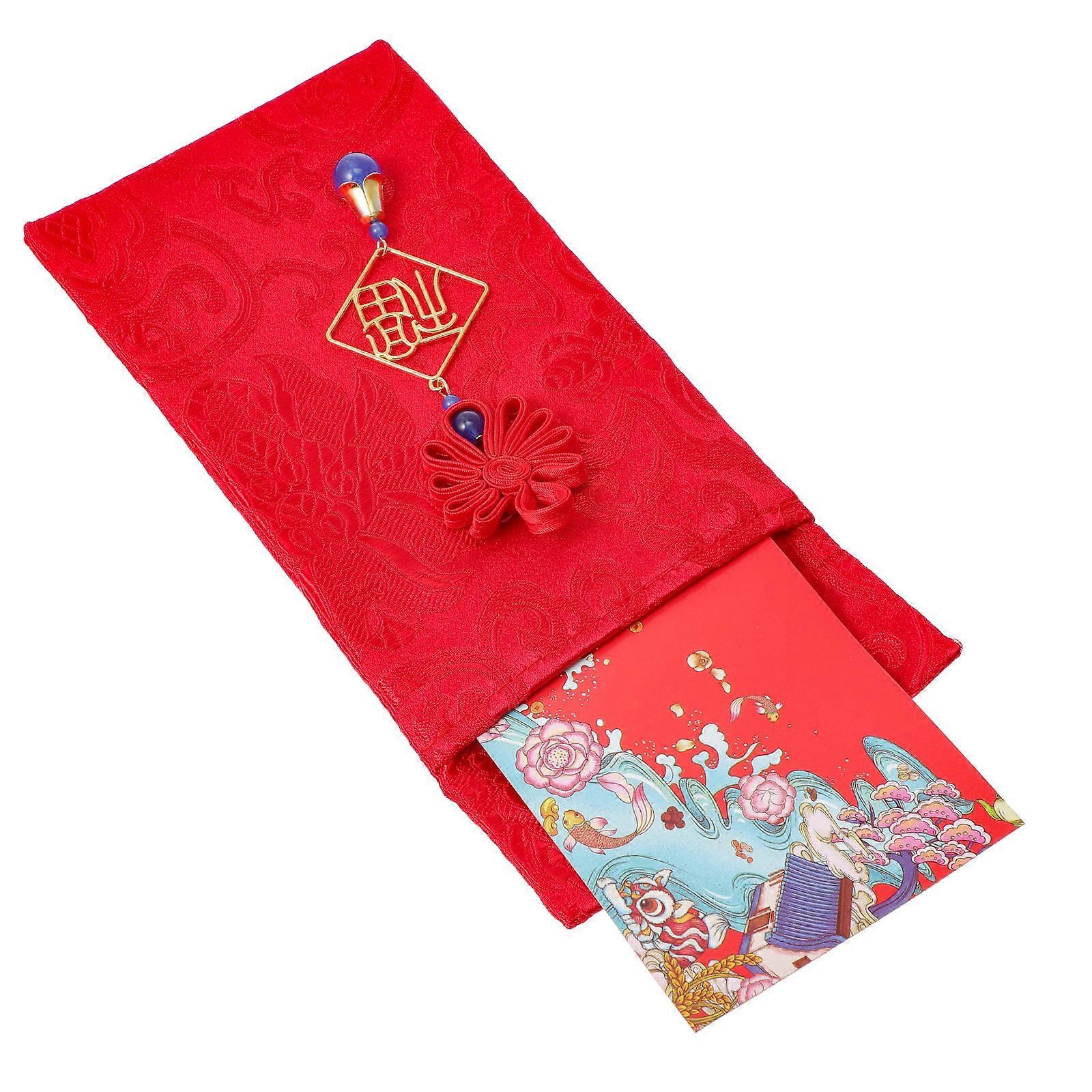 Spring Festival Red Packets Chinese Style Cloth Red Envelope Wedding present Giving 1Pack