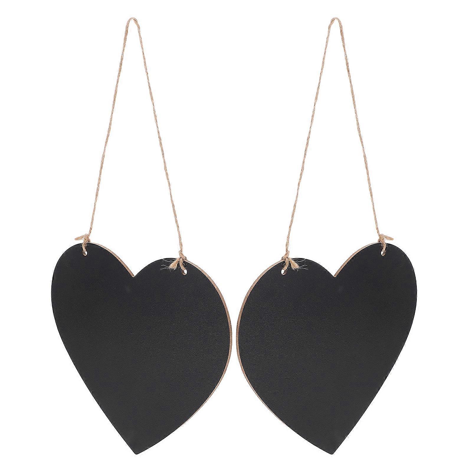 Small Chalk Boards To Write On Heart Shaped Chalkboard Hanging Ornament For Parties Office Use Medium Density Fiberboard 2Pcs