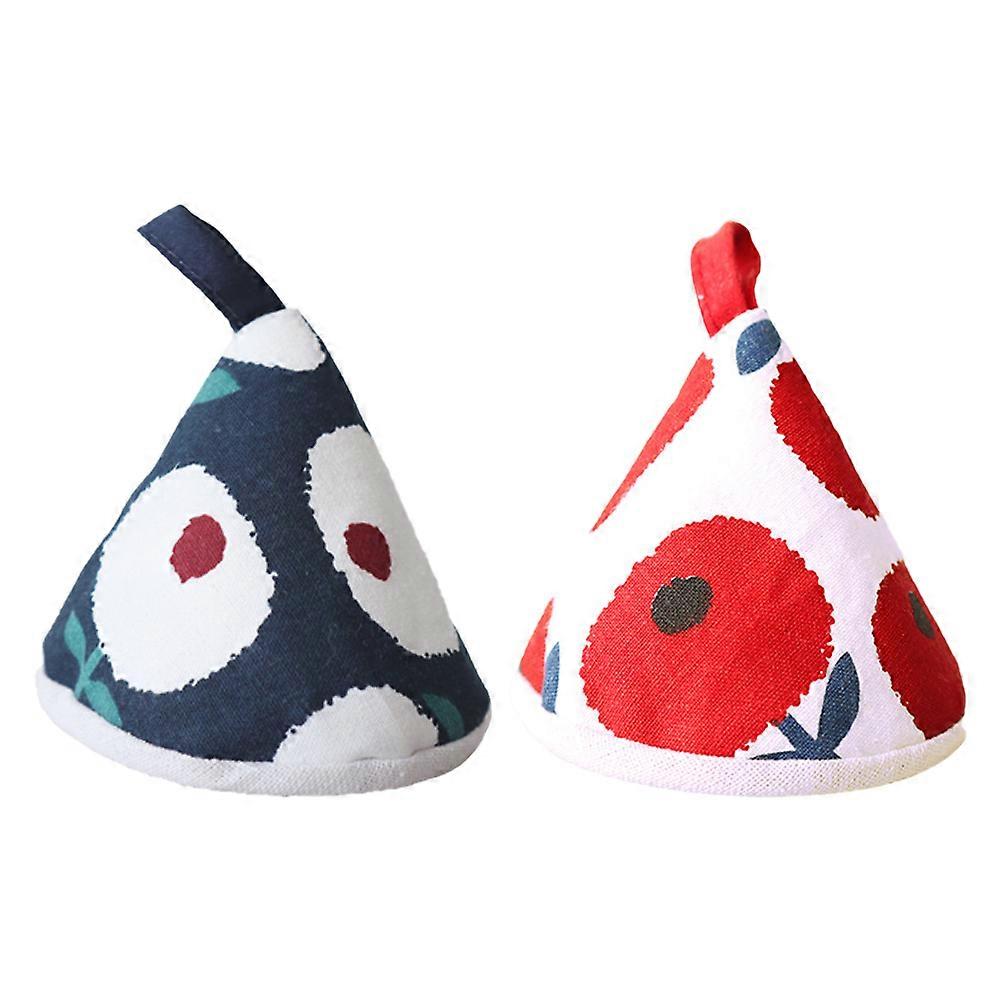 עקרות בית כיסויי ידית סיר מבודדים בחום 12x12 ס"מ כותנה נגד צריבה 2 יחידות