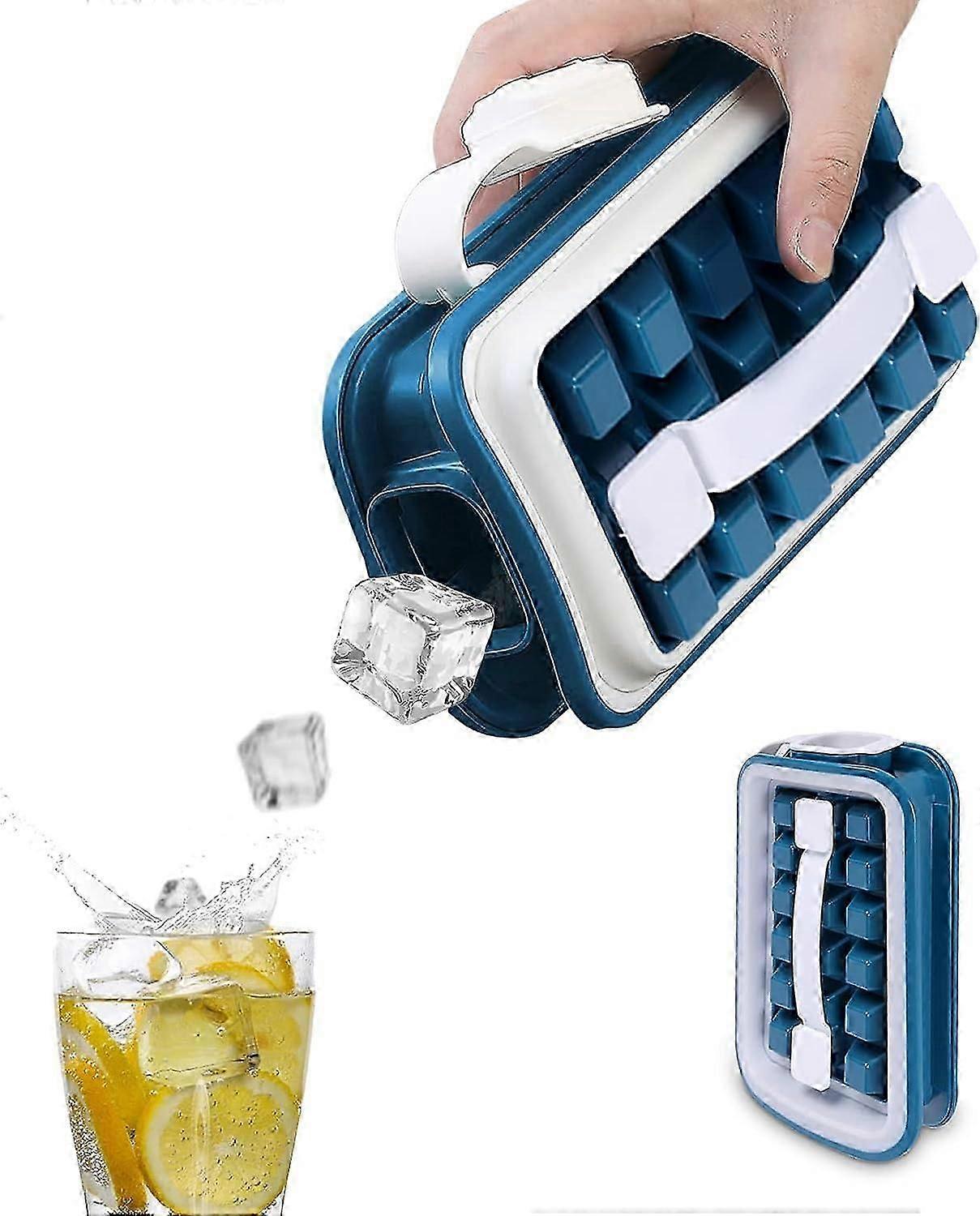 Ice Cube Mold - Portable Stretchable Ice Bucket for Making 36 Large Ice Cubes (Green)