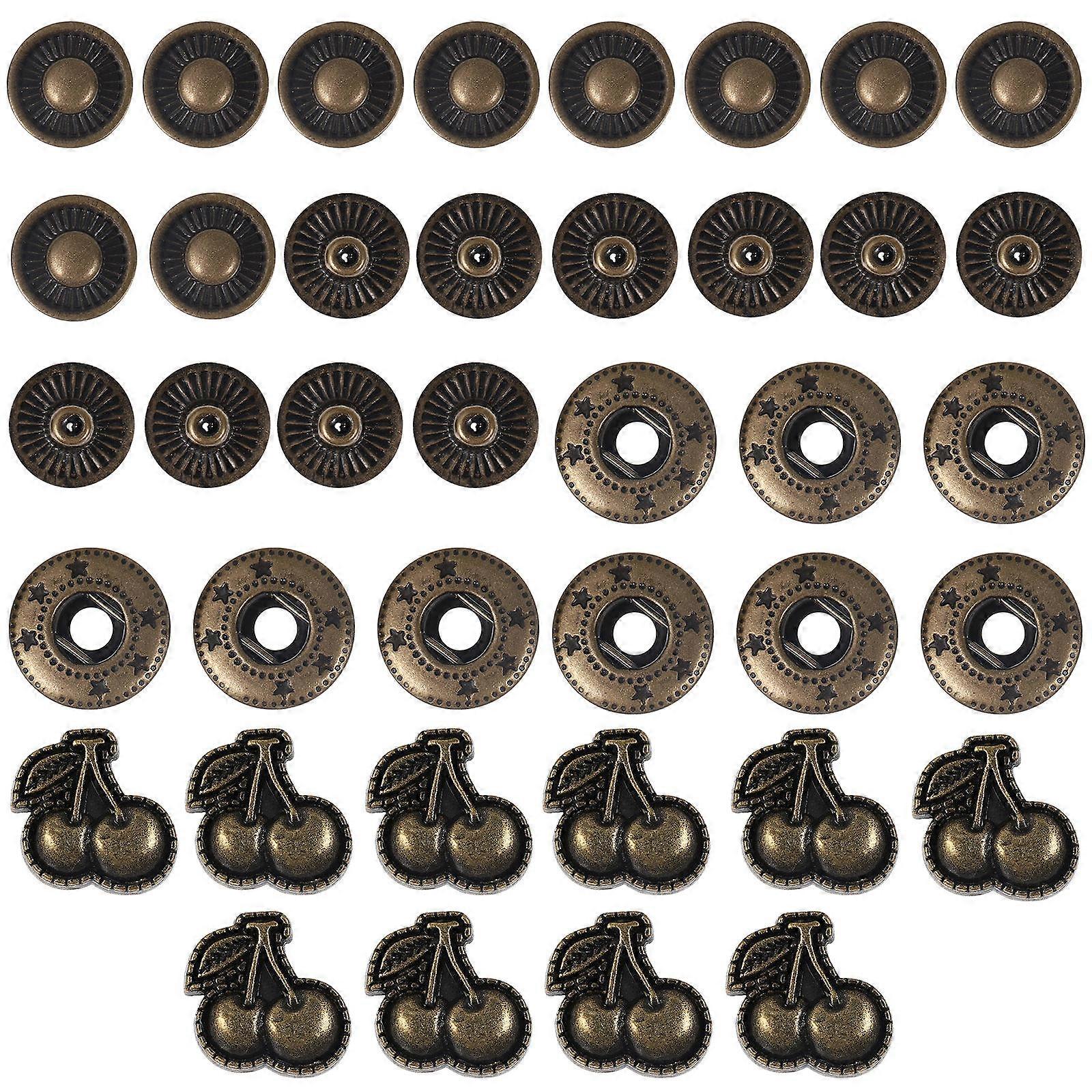 Pants Buttons Diy Snap Fasteners Clothes Repair Buttons 3D Flower Shape 1.8X1.6Cm 10Sets