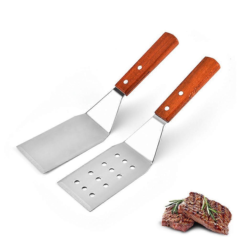 Stainless Steel Spatula Set, 2-Piece Grill Turners for Teppanyaki and Steak, Burger Spatula, Silver