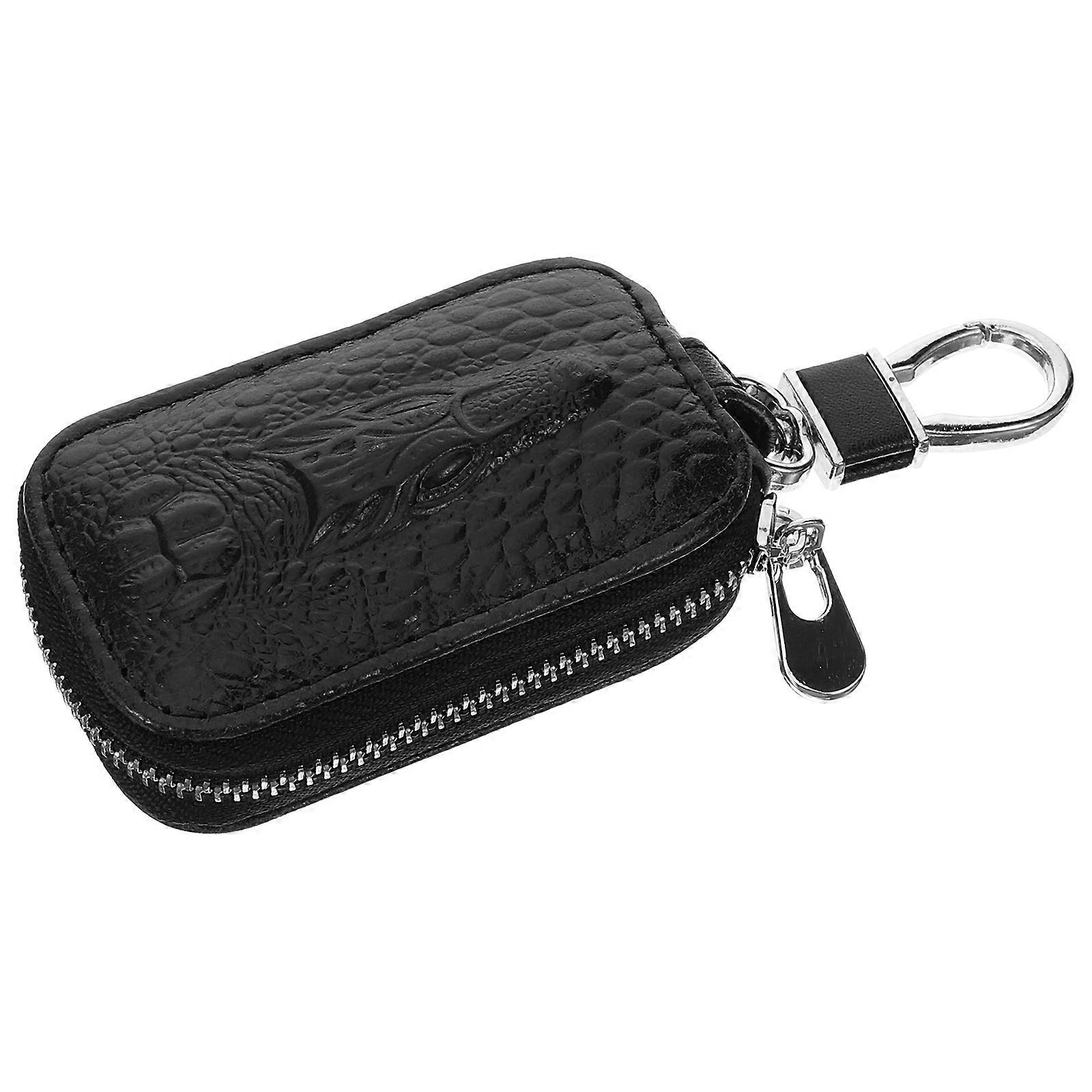 Car Key Bag for Men Portable Key Organizer Key Cover Case Black Color 8.00X5.00X2.00CM Daily Use 1Set