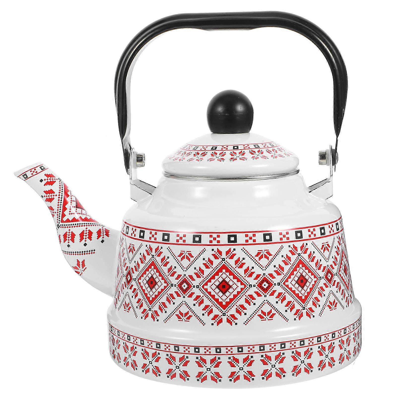 Enamel Coffee Pot Multi Functional Kettle Home Use Retro Design 1Pcs