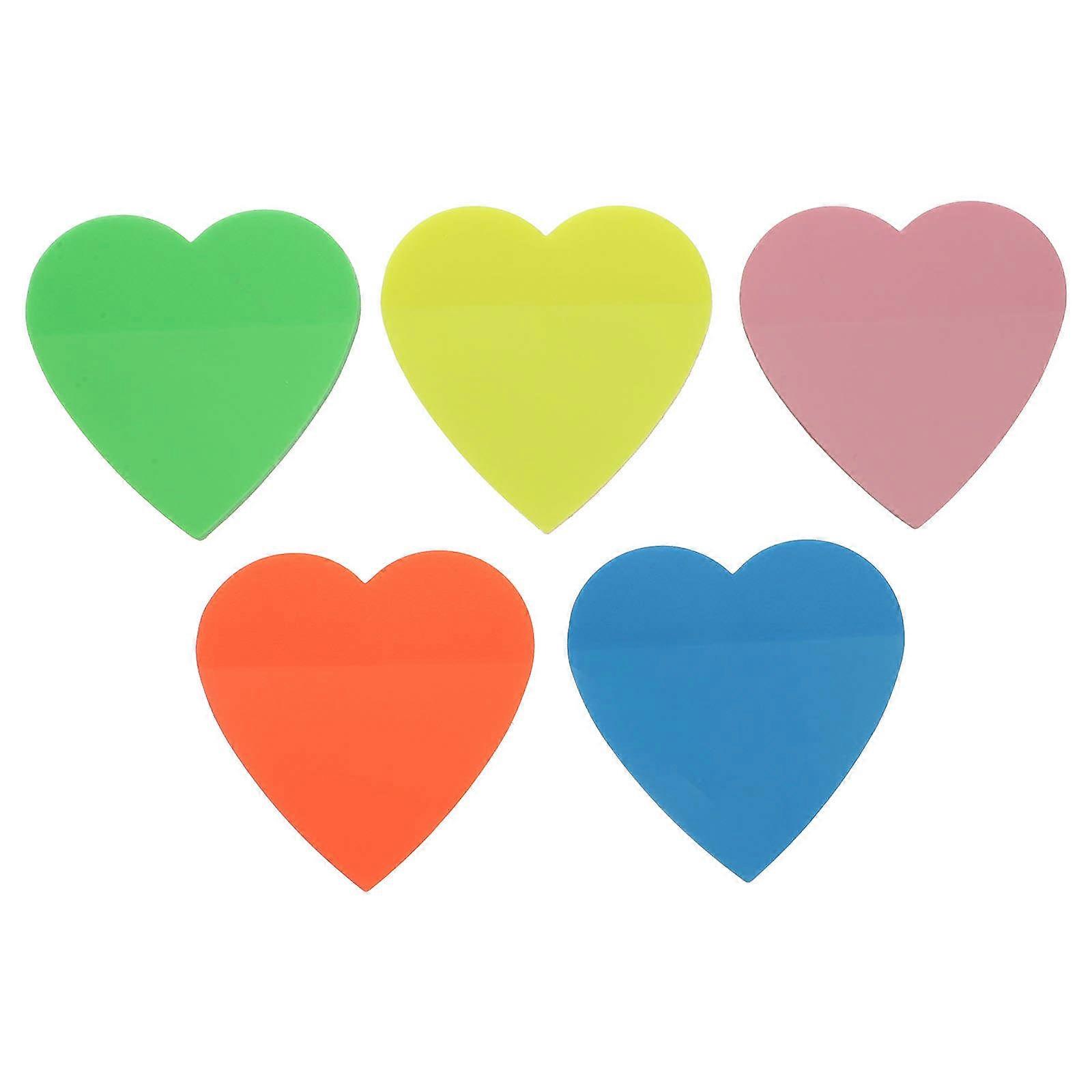 Page Markers Tabs Memo Stickers For Note Taking Heart Shape Multi Function Note Stickers Assorted Color 7 80X7 50X0 10CM Repeatedly Paste 5 Books