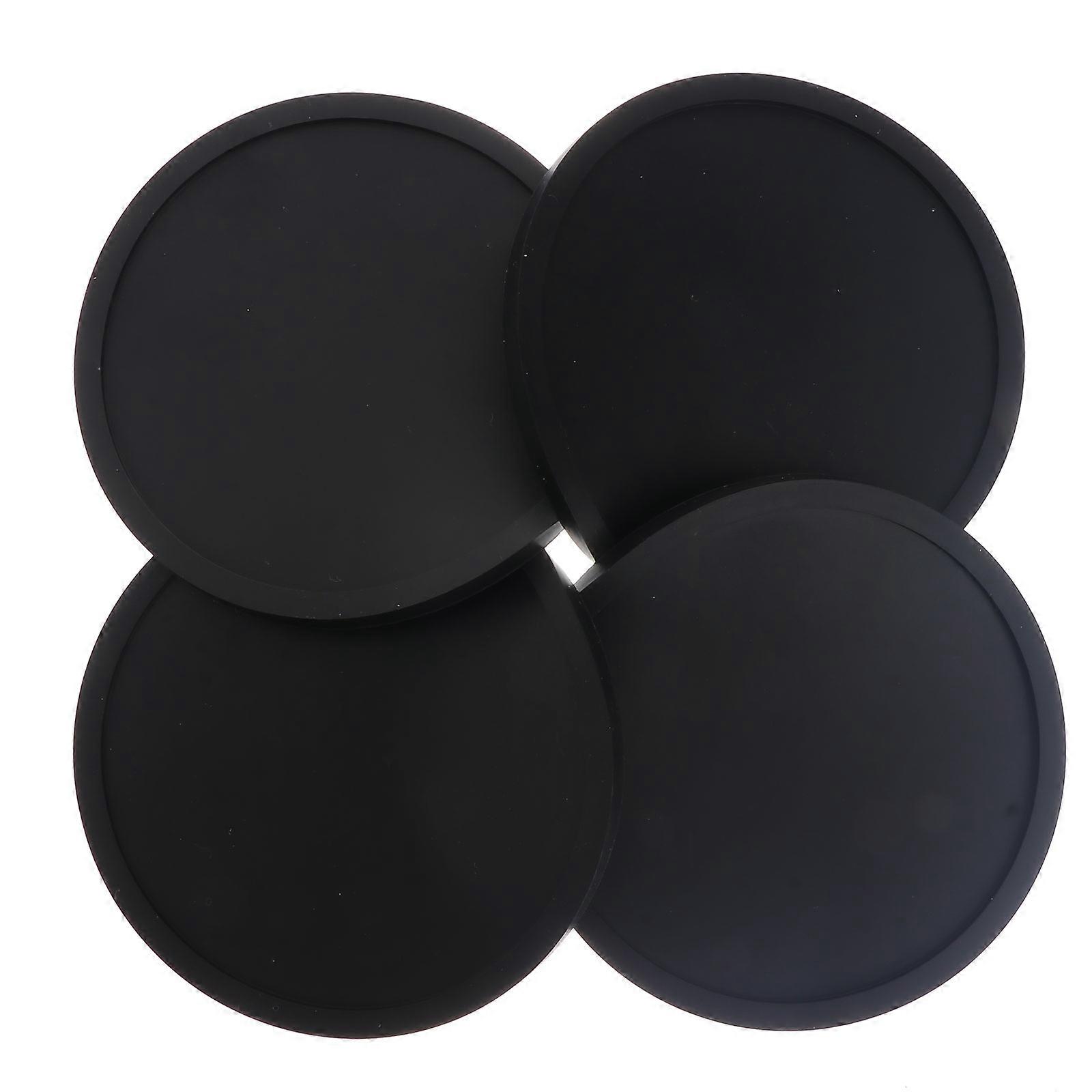 Silicone Placemats Thickened Coasters For Dining Table 9.8x9.8cm Protect Tabletop 4Pcs