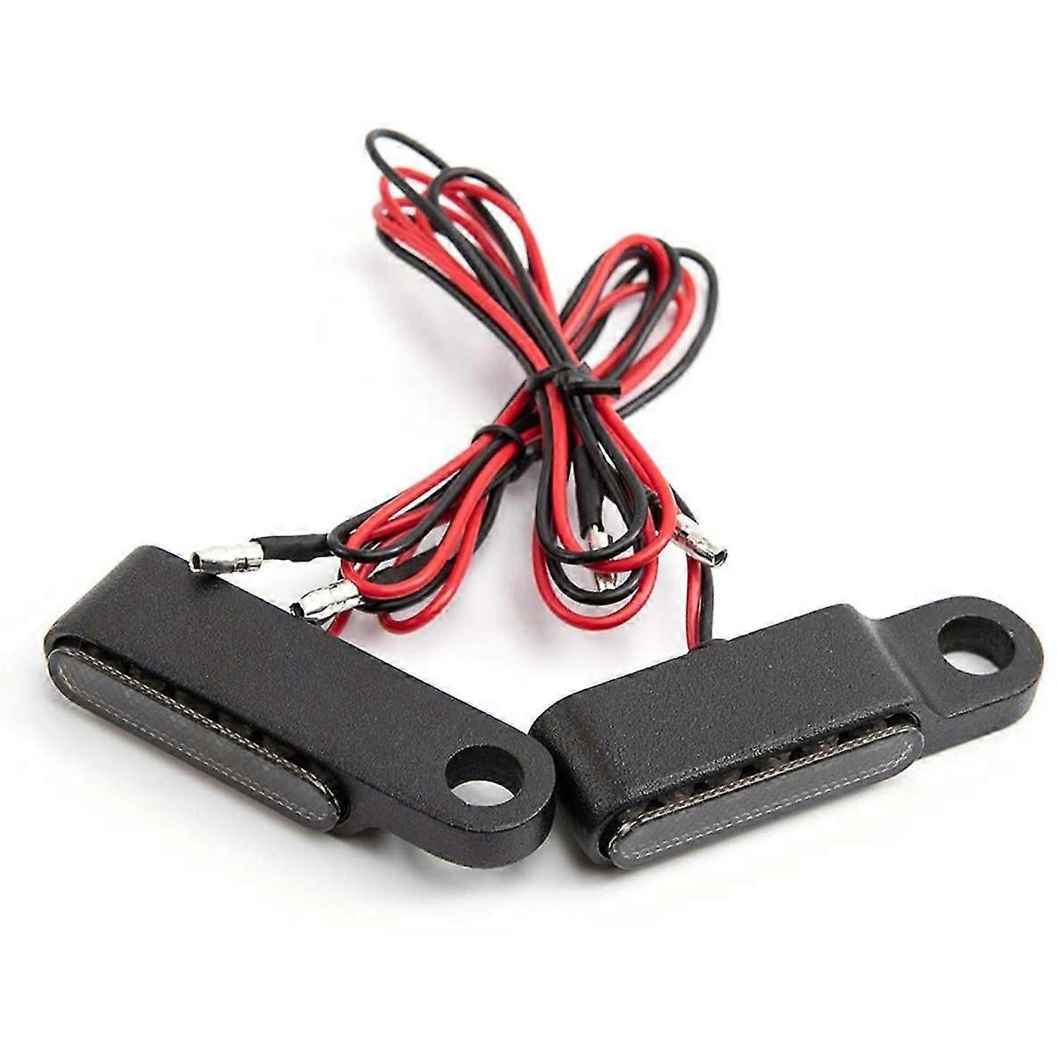 2PCS Amber Motorcycle Handlebar Brake Clutch Lever Mount LED Turn Signal Indicators Light Blinker La