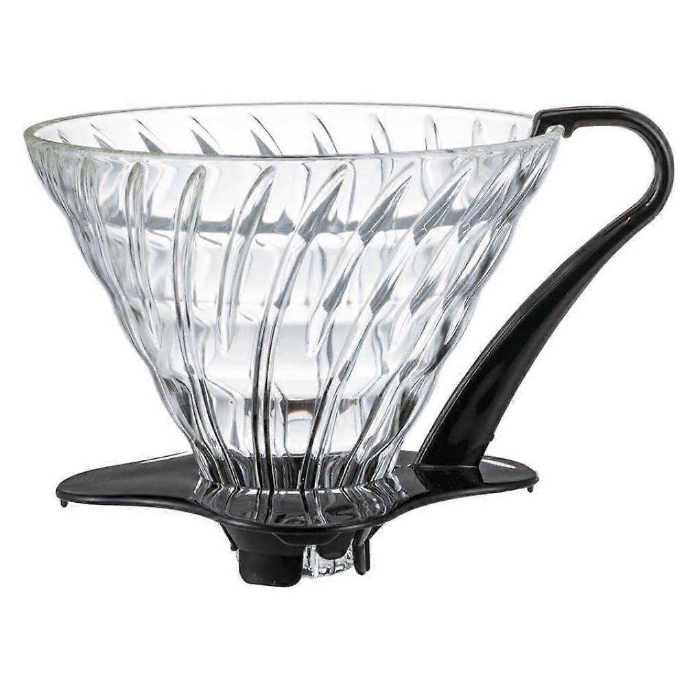 Glass Coffee Dripper 03 - Black and Transparent Pour Over Coffee Maker, 1-2 Cups, BPA-Free Design