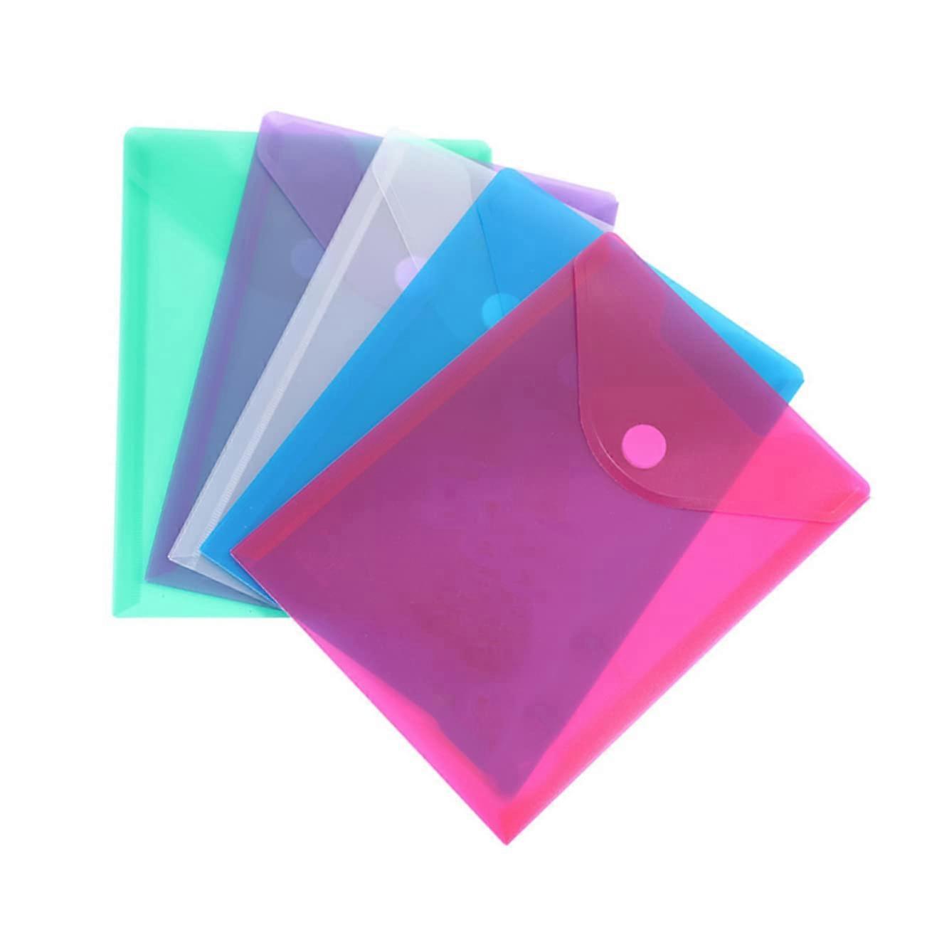 10piece set of transparent file folders with buckle for storing documents, memos, and exam materials for office and school use