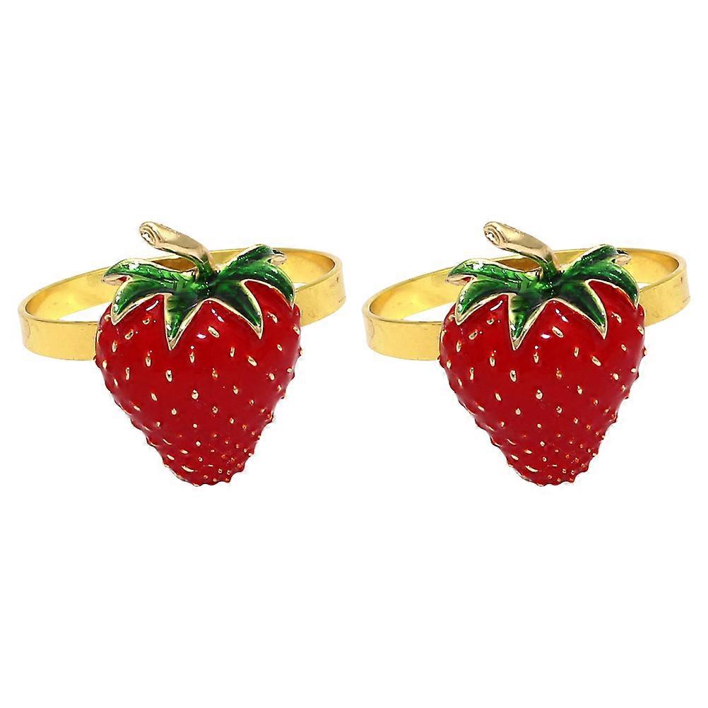 Strawberry Shape Decorative Napkin Rings Elegant Fruit Design for Parties, Sturdy Lightweight Table Accessories, Easy to Clean