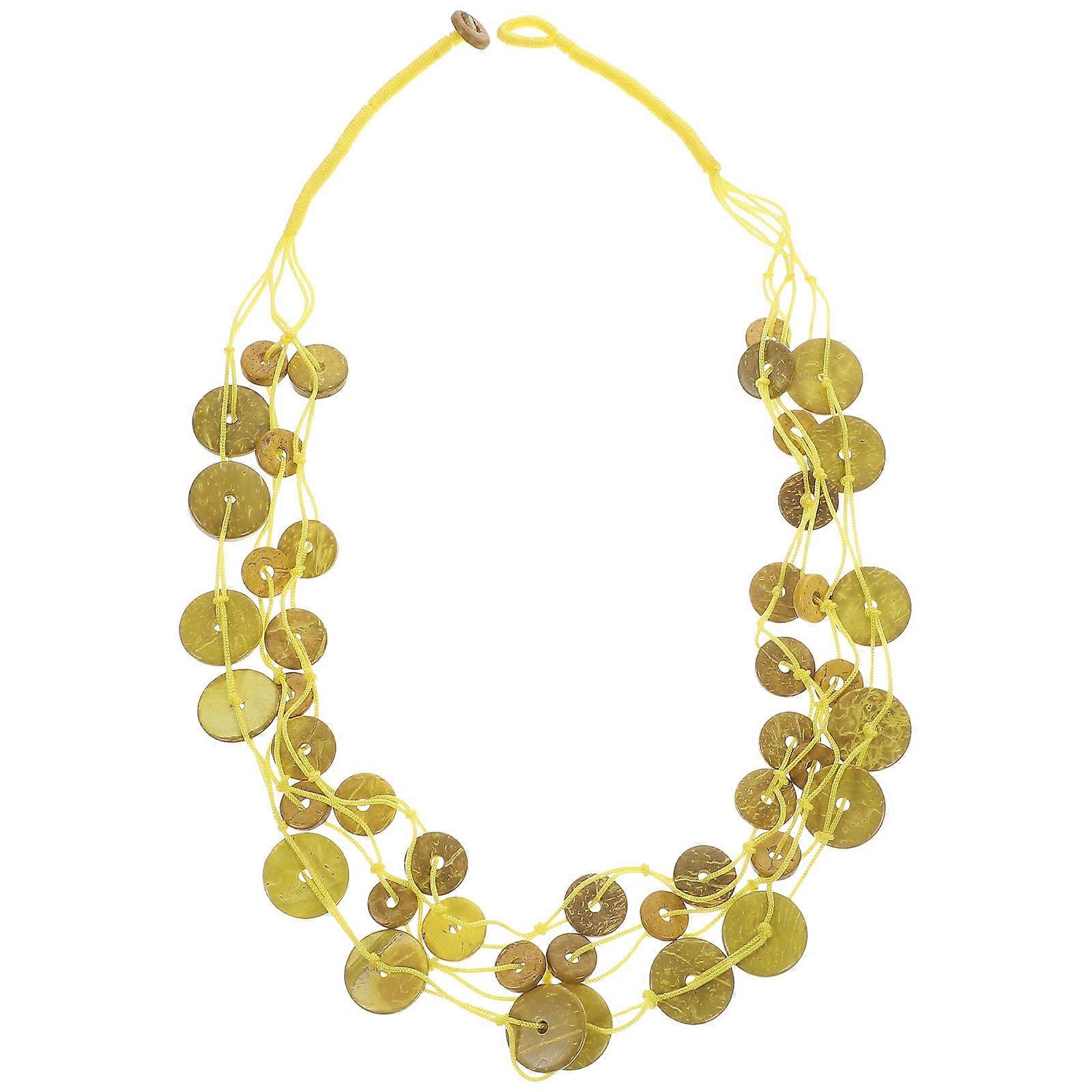 Here's a refined and engaging product description for your **Bohemian Layered Wood Beaded Necklace**:

 

**Bohemian Layered Wood Beaded Necklace for
