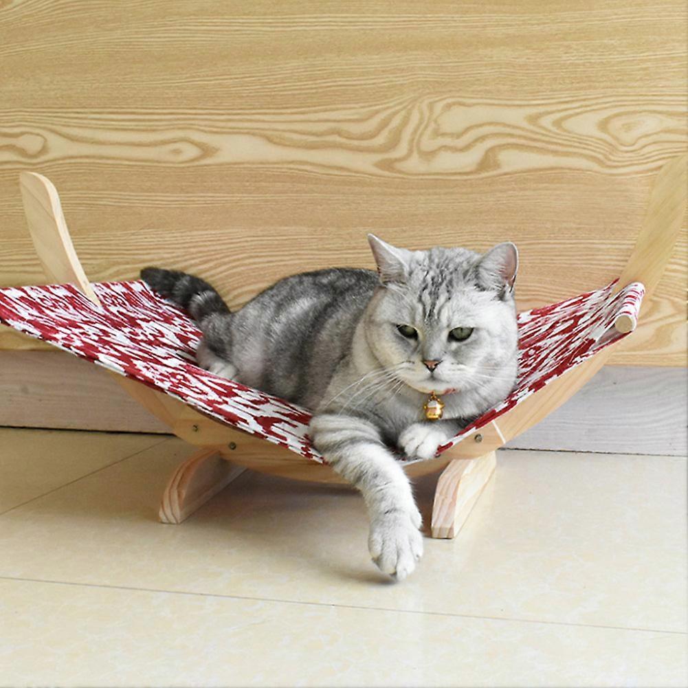 Cats Hammock Bed Breathable Wood Rest Sleeping Soft Comfortable Pets Supplies