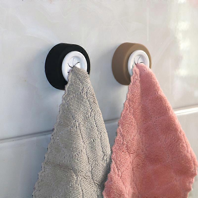 4pcs Abs Hook Self-adhesive Towel Rack Self-adhesive Tea Towel Holder Without Drilling Self-adhesive Round Towel Rack Tea Towel Rack Dry Round Clip