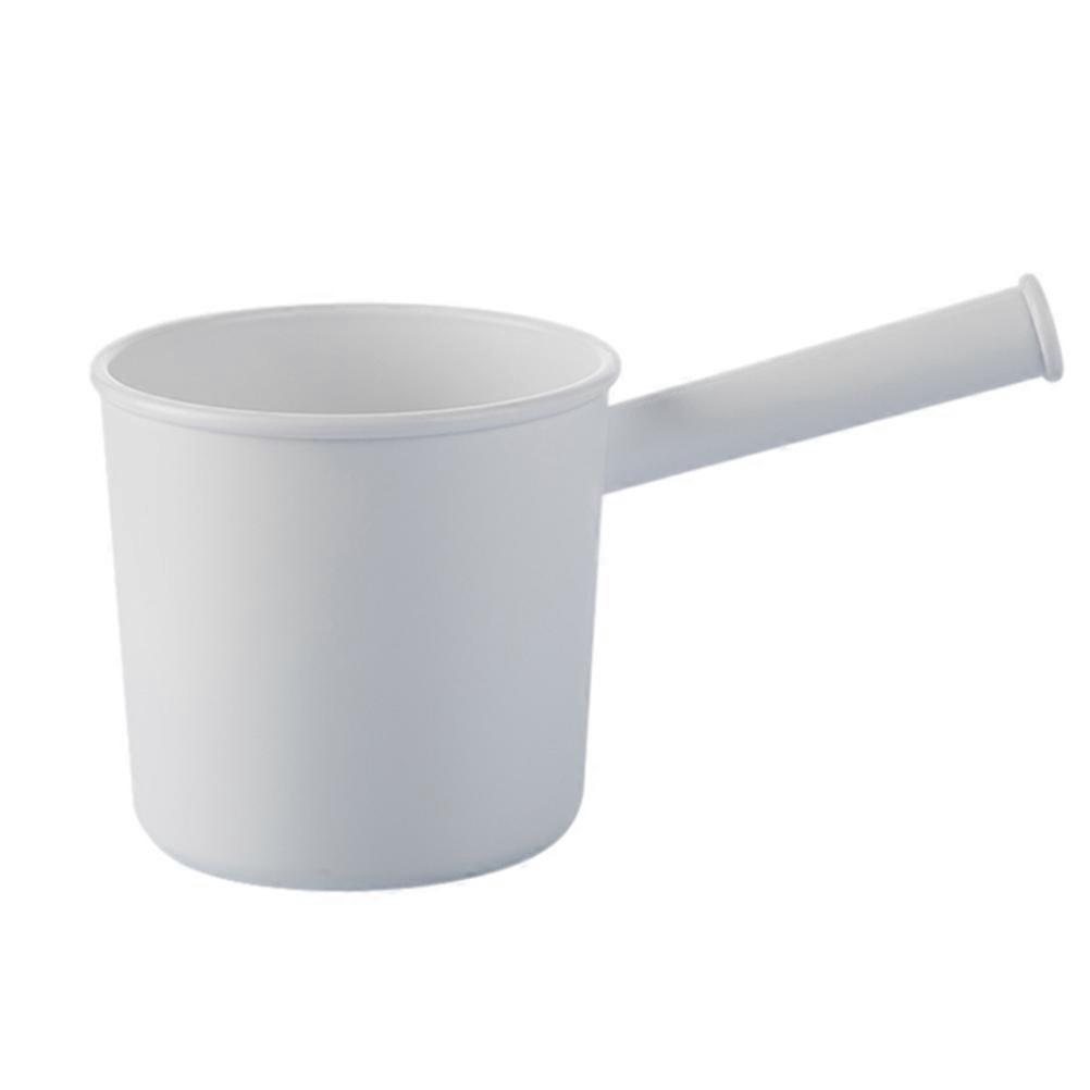 1Pc White Plastic Kitchen Ladle with Long Handle for Water Scooping
