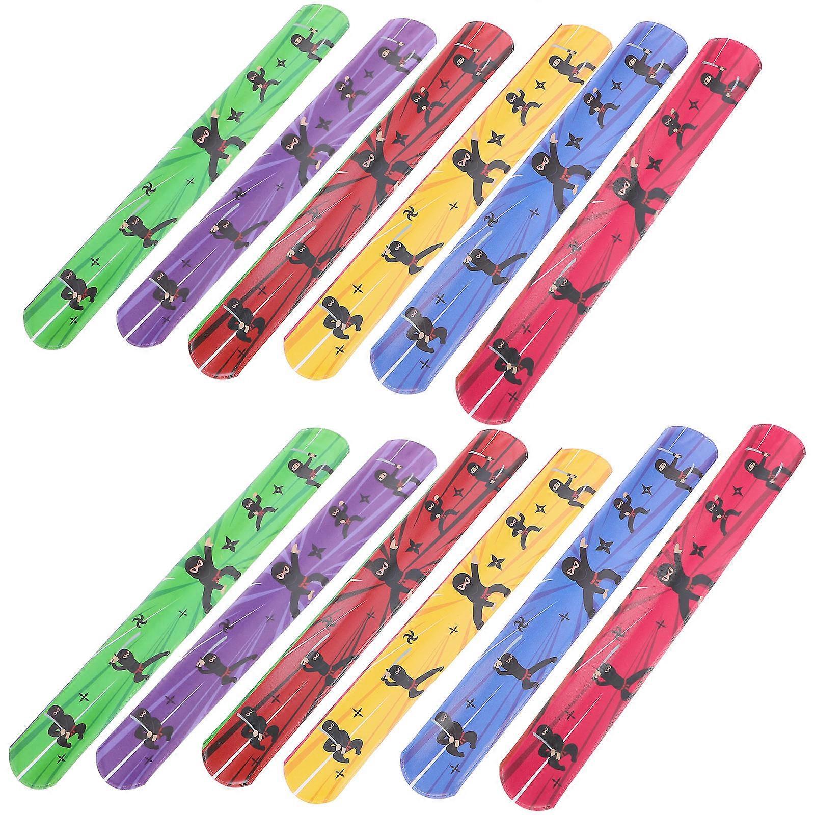 Favors Interactive Play Slap Bracelets Assorted Color 22.10X3.00X0.10CM 12Pcs