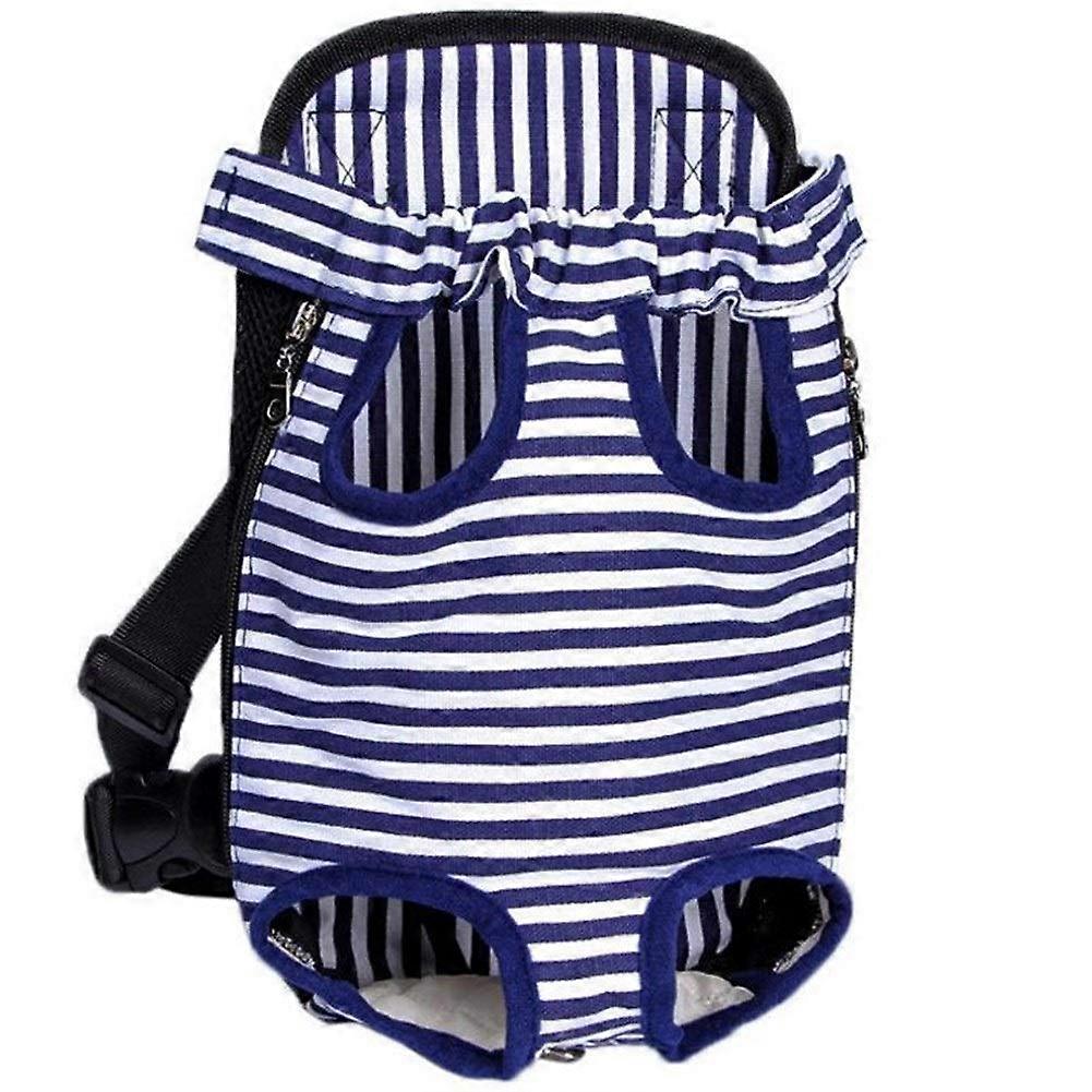 Dog Carrier Backpack for Small Dogs and Cats, Breathable Mesh Camouflage Travel Bag with Shoulder Handle, White Stripe L Size