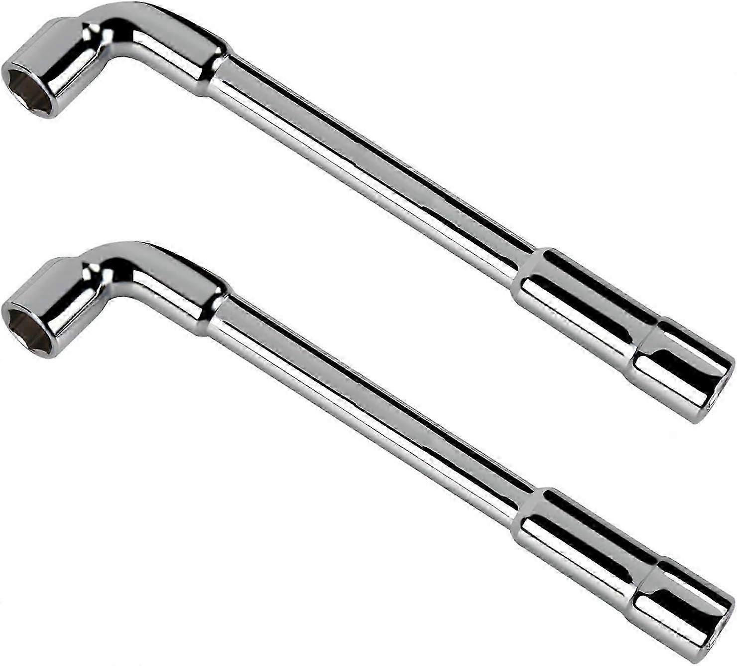 2 PCS 11mm L Shaped Angled Hex Socket Wrench,CRV Multifunction Tubular Double Ended Wrench for Washing Machine,Pipeline, Bicycle Repair