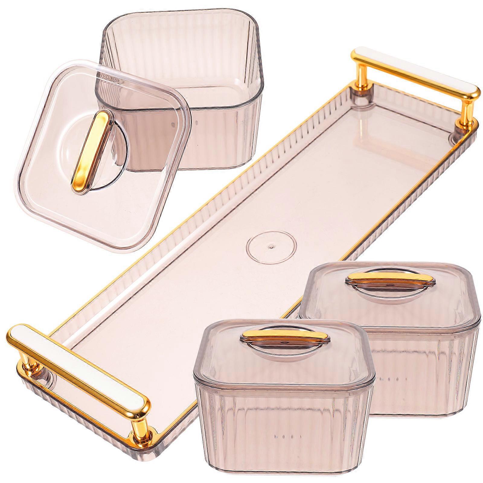 Snacks Box Transparent Tray Party Favor for Children 31.5X9CM Dustproof 1 Set