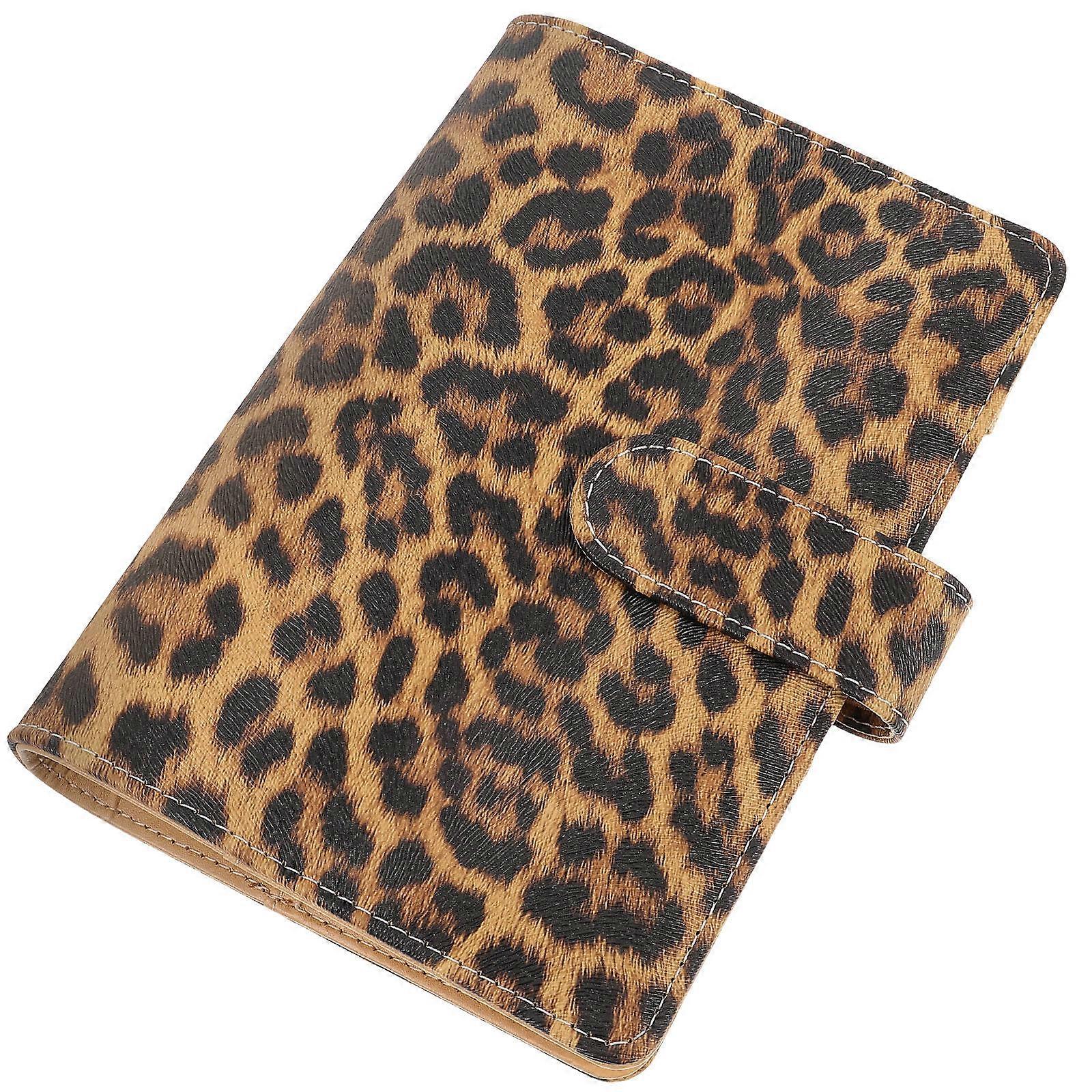 Leopard Print PU Budget Binder Cover Refillable Notebook Organizer for Home, School, Office – Money Saving Planning Solution