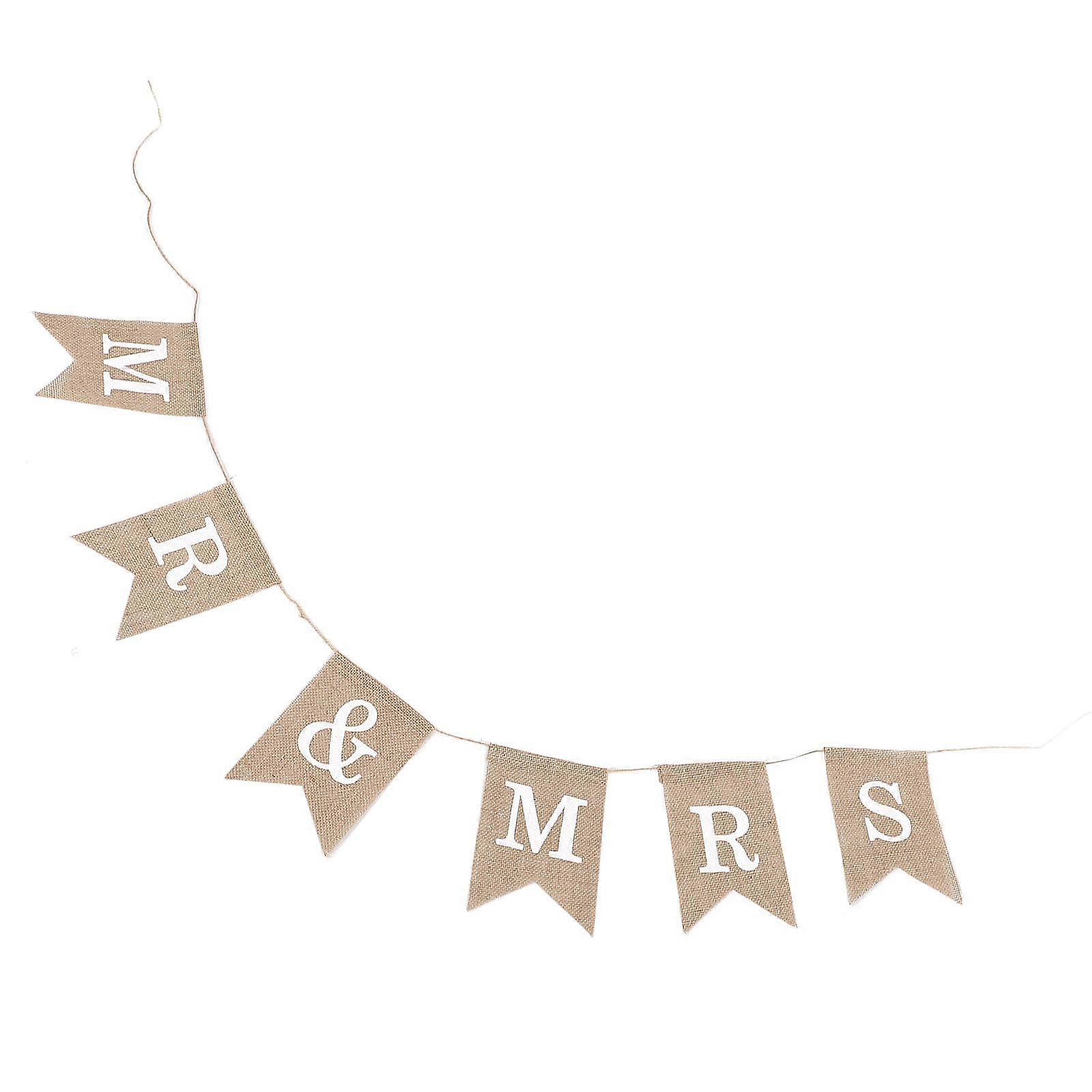 Decorative Banner Linen Wedding Shower Assorted Color Triangular Flags 1Pack