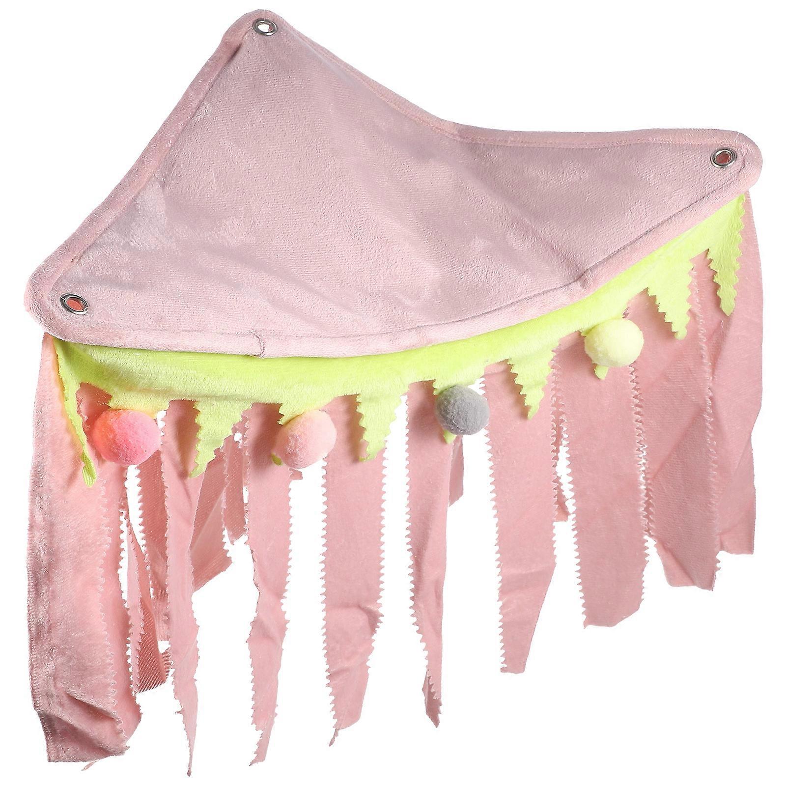 Corner Pet Cage Hideaway Guinea Pig Hideout Small Pets Indoor Play Pink Felt Triangular Tent Relieve Anxiety 1Set