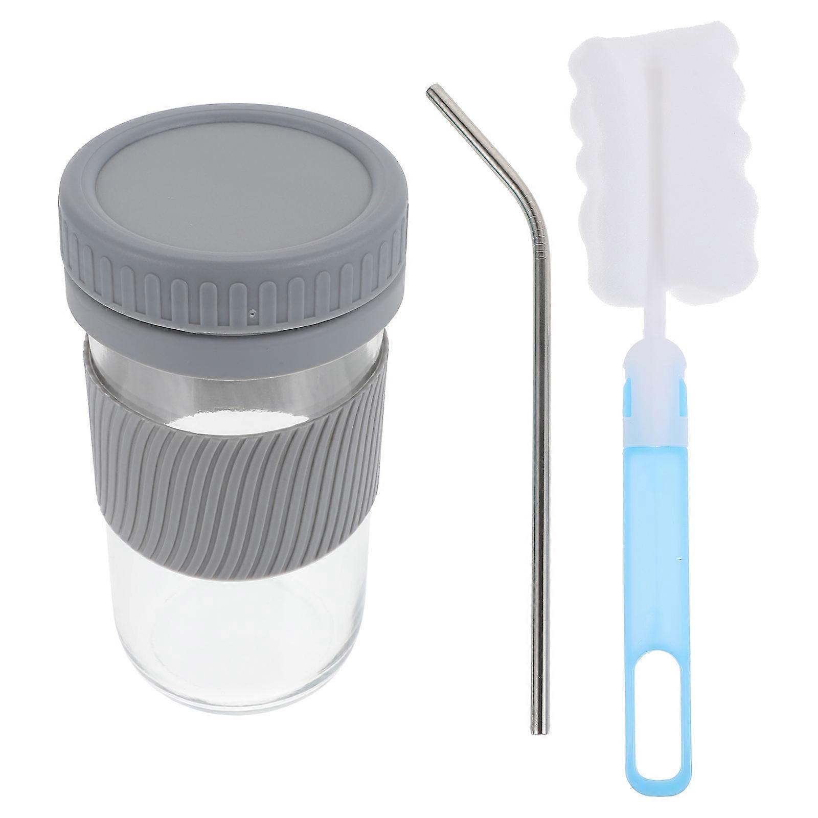 Drinks Cup With Straw Juice Holder Refrigerator Safe Creative Design 1Set