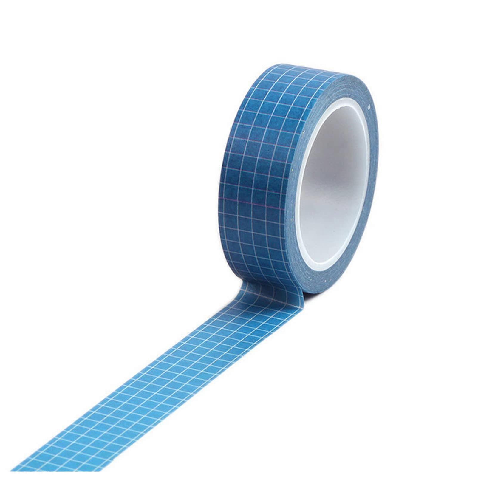 Doublesided tape 10 meters white black grid washbasin, diary DIY. Scrapbook masking decorative ribbons mesh tape (Dark blue).