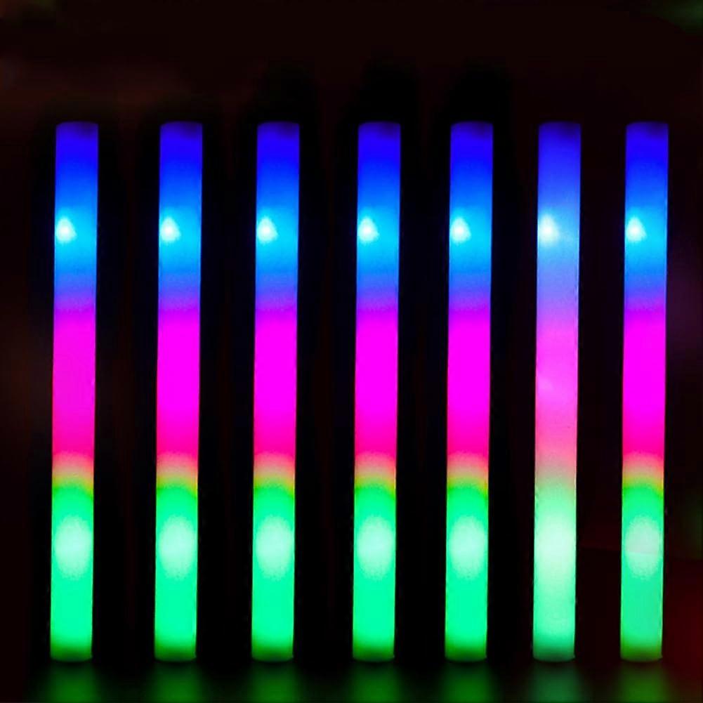 Colourful Glowing Party Stick Foam Glow Sticks, LED Flashing, 10 Hours Glow, 5 Pack for Festivals and Parties