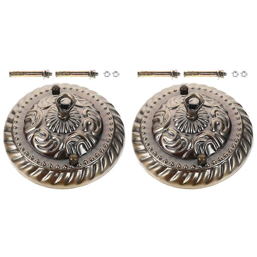 Vintage Ceiling Light Plate Canopy with Hook, 2 Pcs Decorative Pendant Light Fitting, Antique Design for Home Decor, Sturdy Construction for