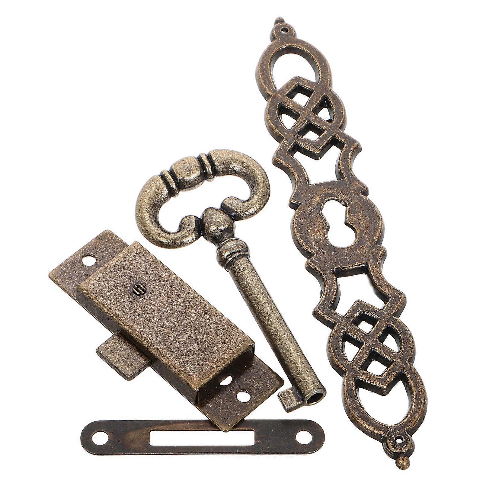 Antique Metal Cylinder Floor Clock with Mechanical Lock Key for DIY Decoration 1 Set