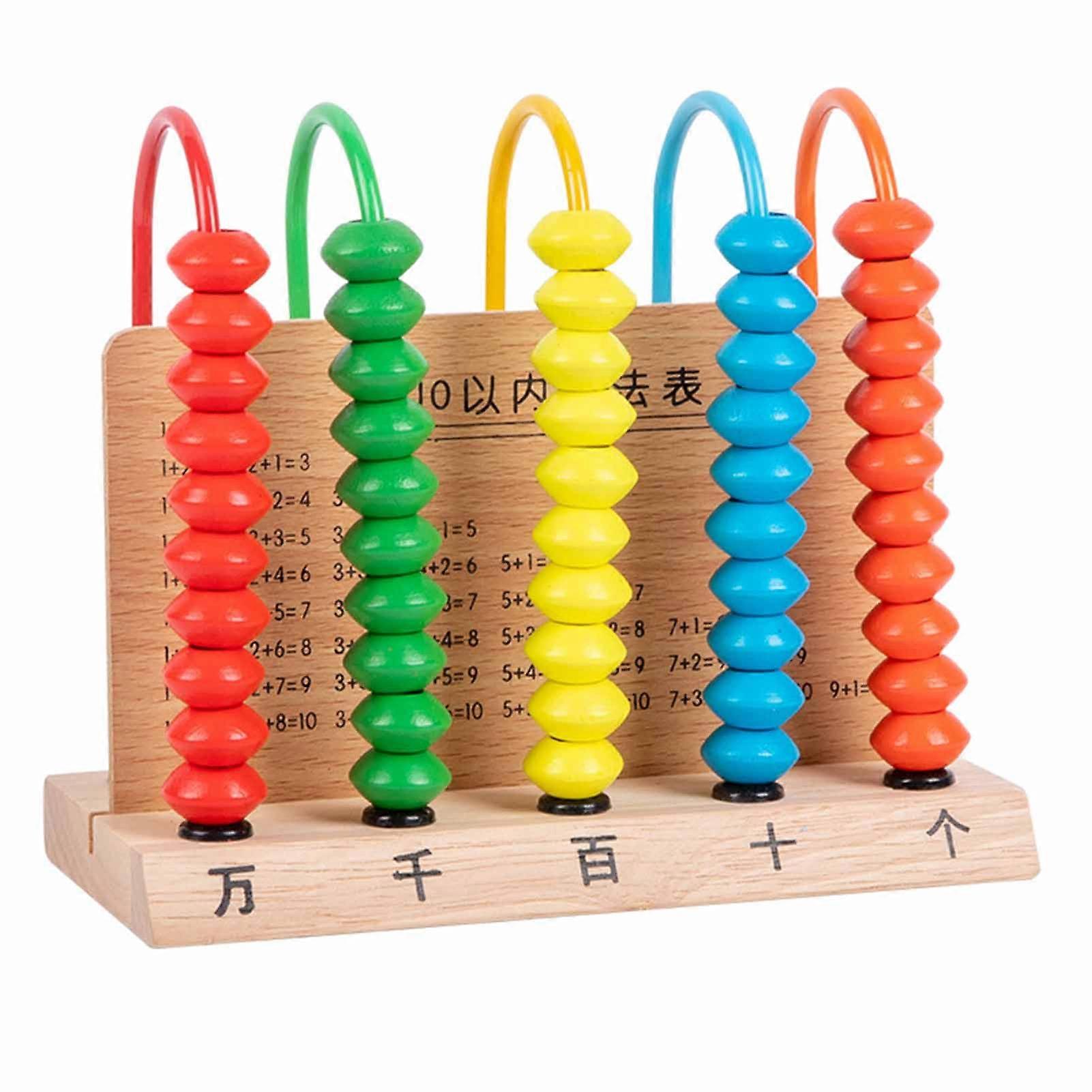 Arithmetic Computing Frame Kids Calculation Game Pupil Learning Abacus Math Educational Toys Myriabit 5 Line Solid Wood