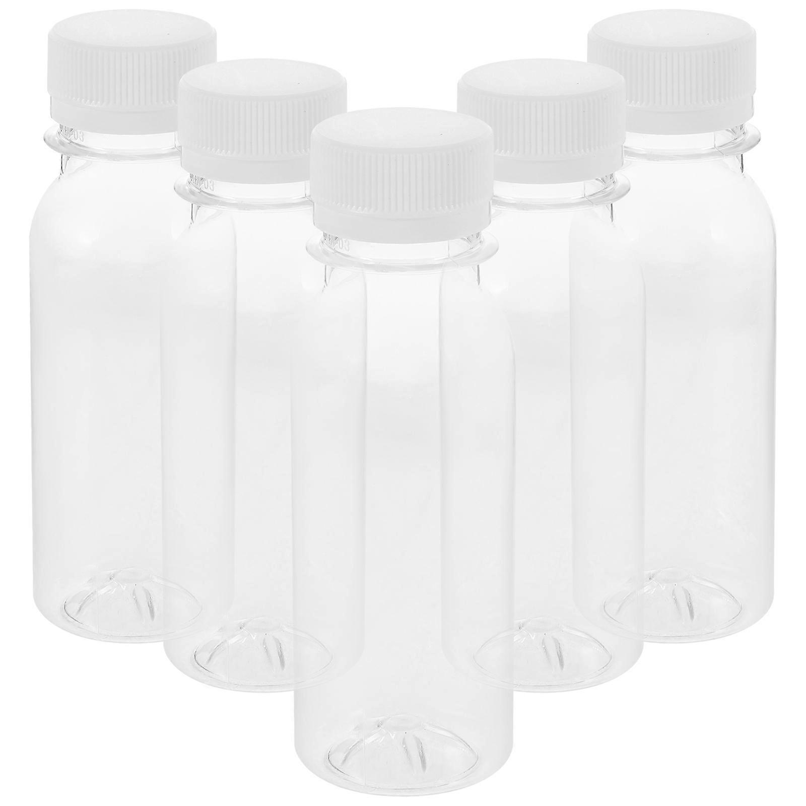5pcs Yogurt Storage Bottles Portable Milk Bottles with Lids Multipurpose Beverage Containers
