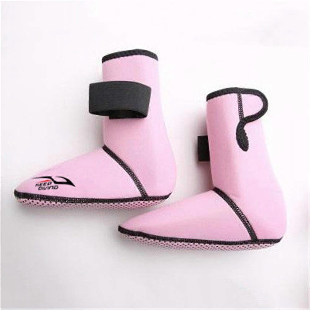 Thick Snorkeling Socks with Open Sides, NonSlip Bottom Dive Socks for Men and Women (Pink, S) Pink