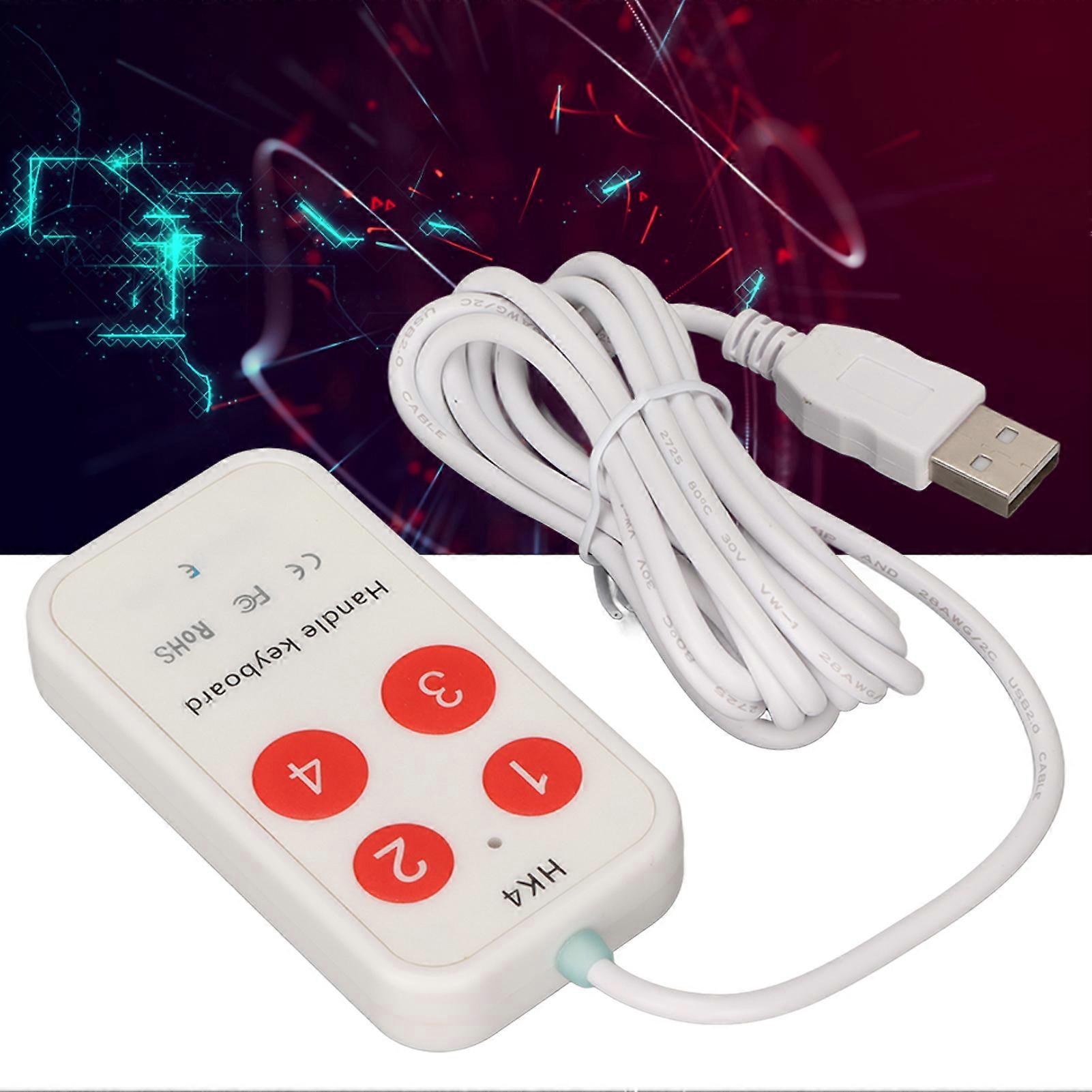 Handle Keyboard 4 Keys Programmable Custom USB Pocket Keyboard General Mini Button Keypad for Game Laptop 