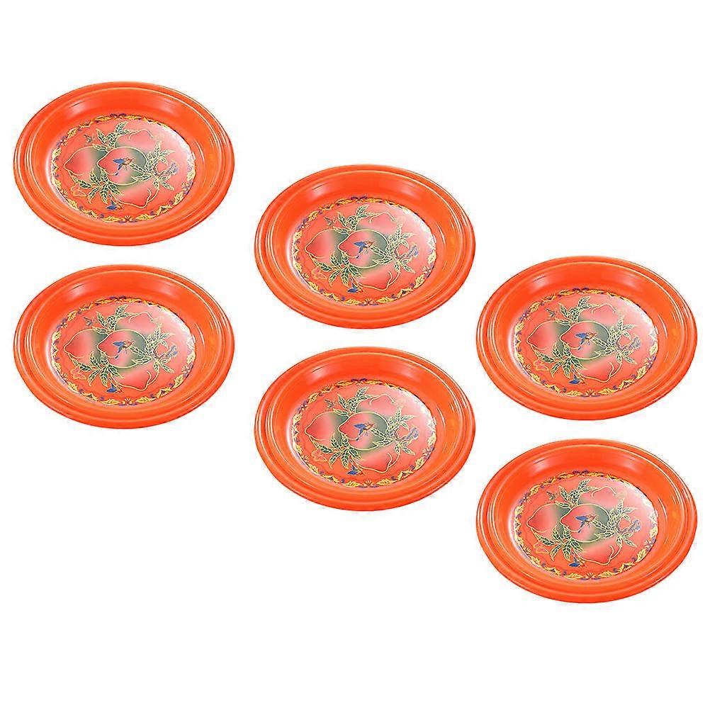 Chinese Serving Platter For Hotel Displays Red 16.2X16.2X1.3CM Storage And Serving 6Pcs