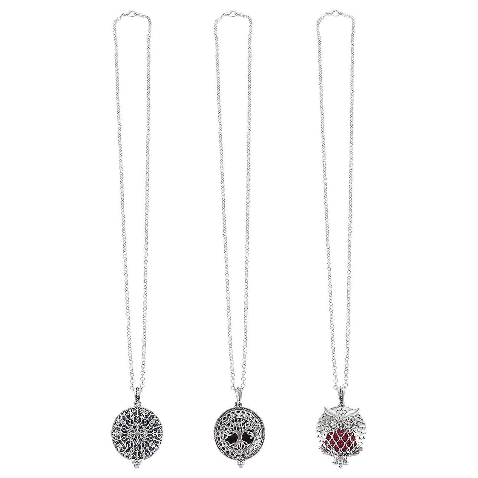 3pcs Aromatherapy Necklaces Random Styles Essential Oil Diffuser Pendants Elegant Women's Neck Decoration For Special Occasions