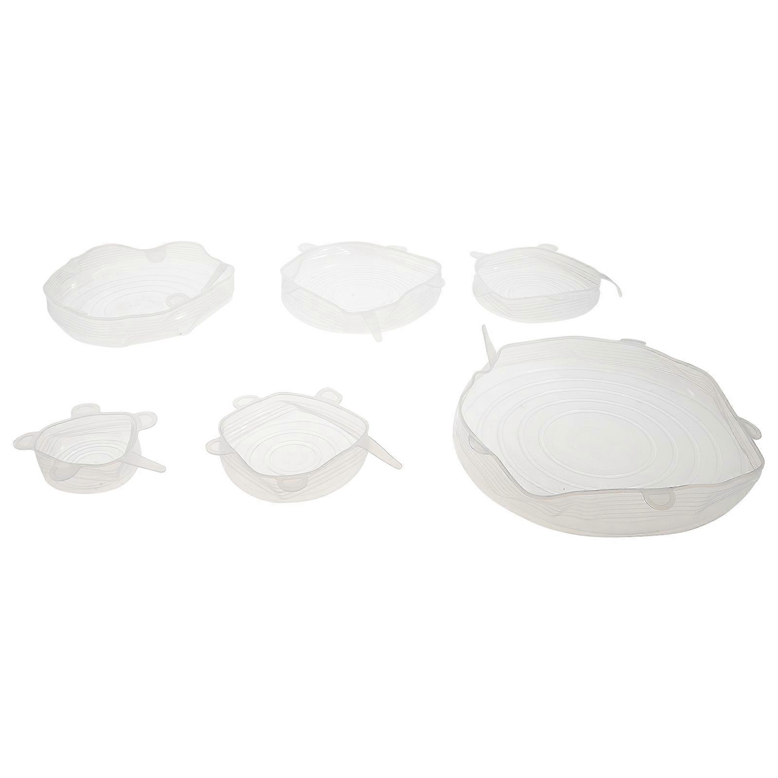 6pcs Universal Silicone Sealed Lids in Different Sizes for Bowl Cover Stretch Lids Flexible Airtight Fresh Food Bowl Covers