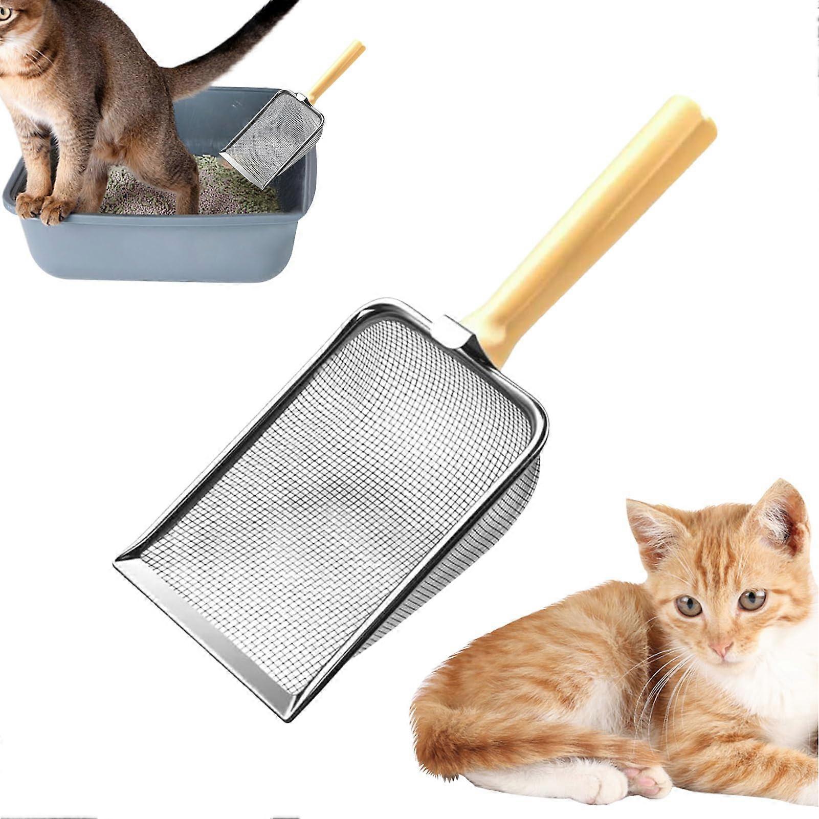 Straw scoop – Net scoop – Stainless steel sieve for kittens, Cat litter scoop for multiple cats, Household, Chicken cage, Stable cleaning