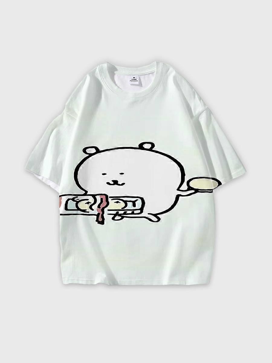 T-shirt round neck Comic book Role Pattern loose short sleeve D3067