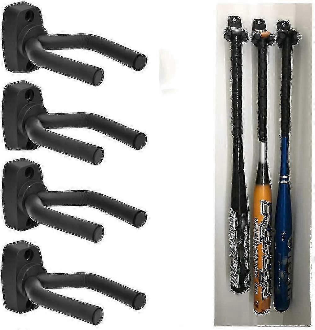 4 Pack Wall Mount Vertical Baseball Bat Holder,black hwy