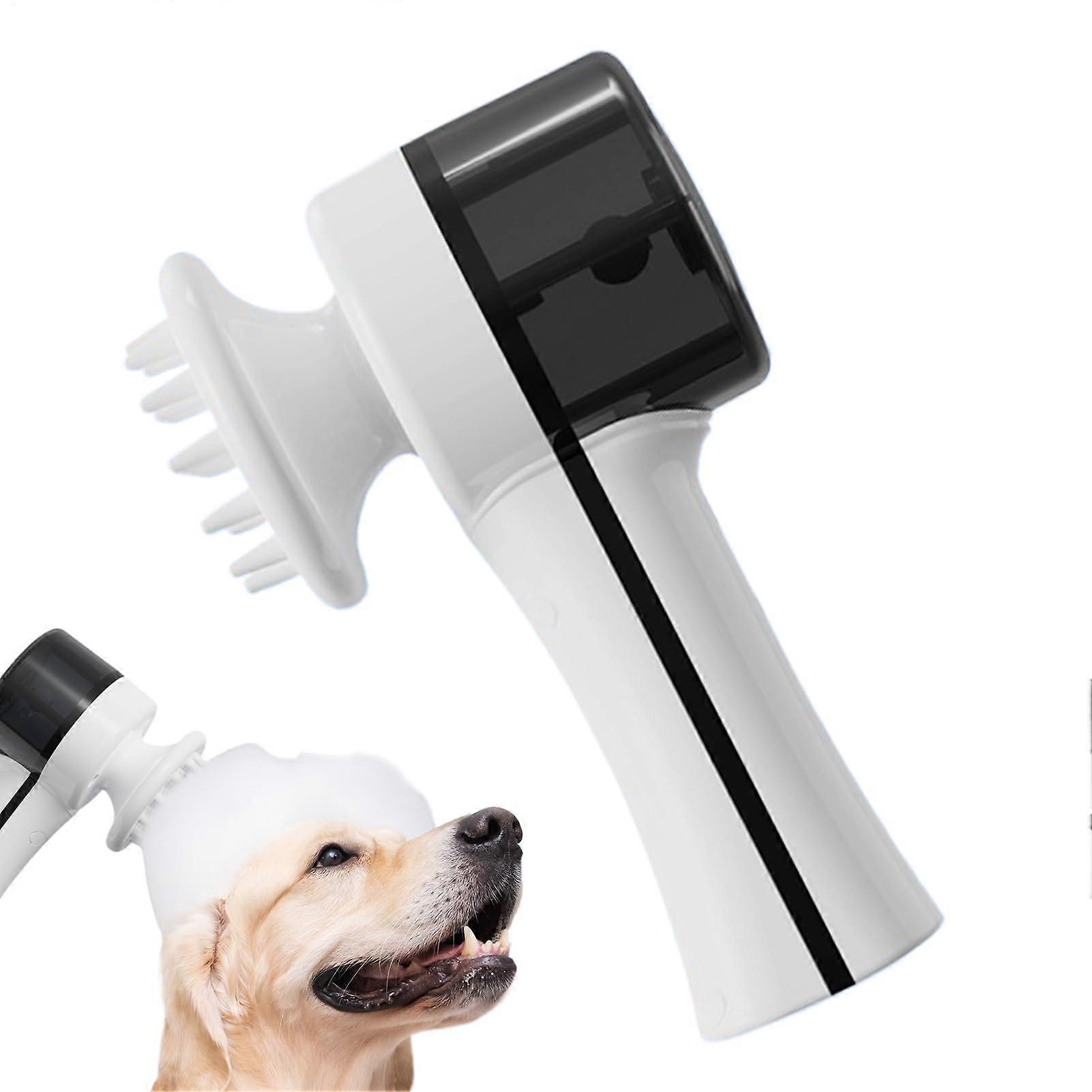 Dog Bath Brush with Soap Dispenser, Automatic Foam Generation, Soft Comb for Bathing and Pet Grooming
