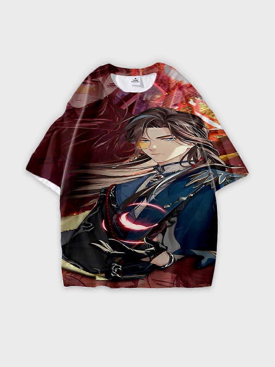 T-shirt round neck Role Pattern loose short sleeve E3360