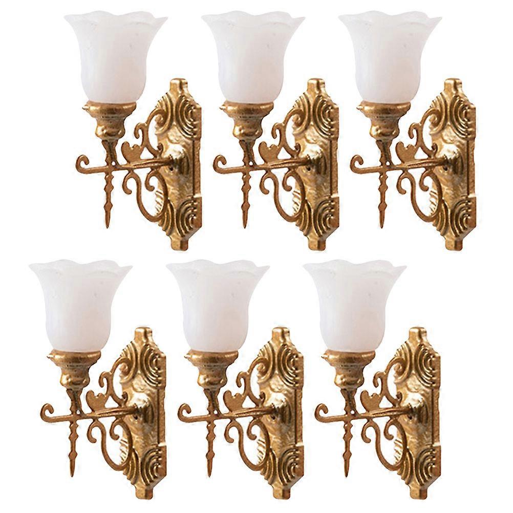 Sand Table Decorative Lamp Miniature Wall Lights Miniature Design For DIY Lovers 6Pcs