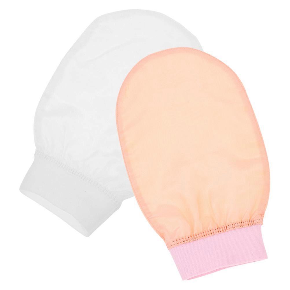 Gentle Faux Silk Exfoliating Gloves for Home Use Assorted Color Set