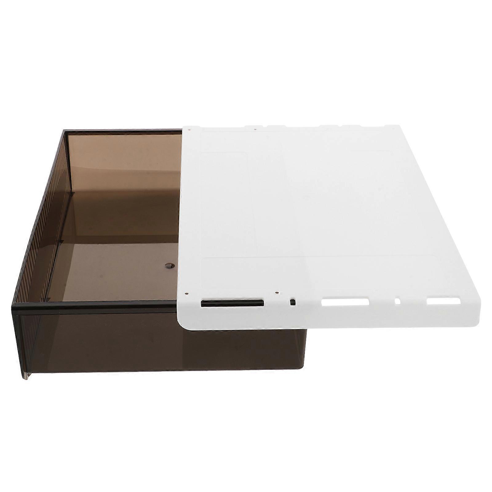 Smooth Slide Large Plastic Under Desk Drawer Organizer – Hidden Wear Resistant Storage Box for Home, Office, or Kitchen Use – Extra Capacity Fits